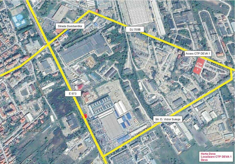 CTPark Deva I inchiriere spatiu depozitare si spatiu productie Deva est vedere satelit zona logistica
