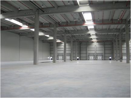 CTPark Arad inchiriere spatii depozitare si productie Arad  sud detaliu interior hala