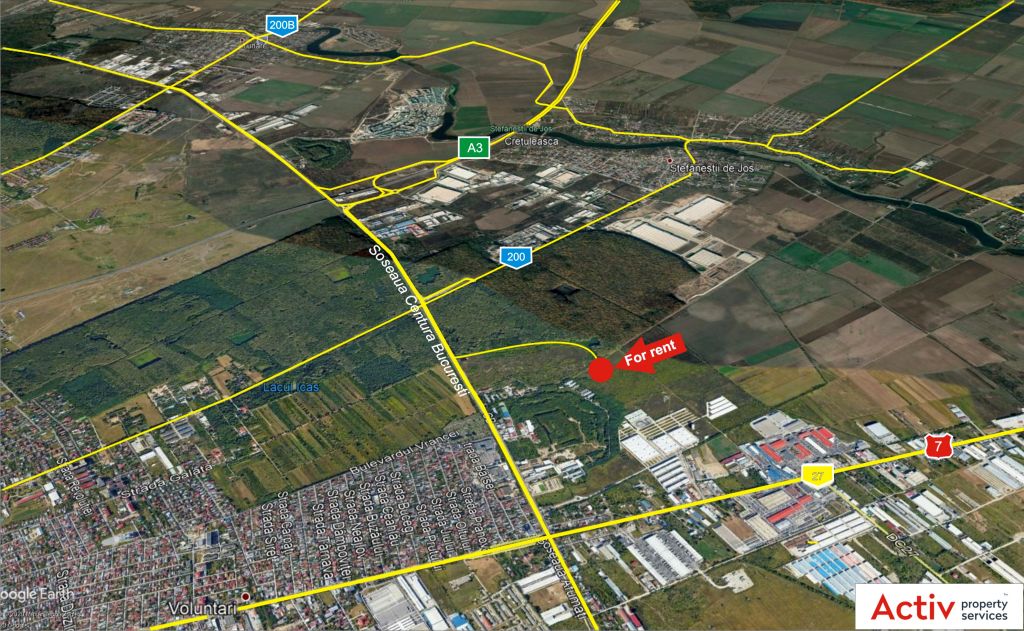 Hala de inchiriat in Catted Business Park Stefanesti, Bucuresti, localizare harta