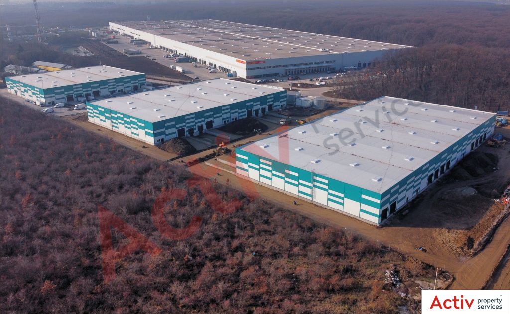 Hala de inchiriat in Catted Business Park Stefanesti, Bucuresti zona nord-vest, vedere laterala parc logistic