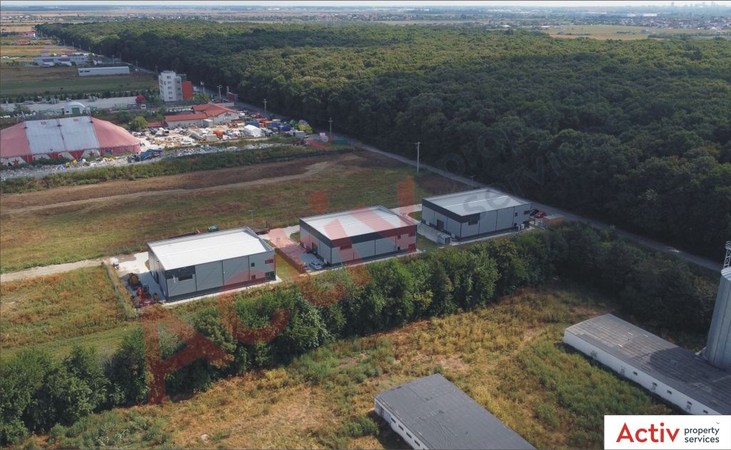 Hala Dragomiresti Deal hala de vanzare Bucuresti vest, vedere laterala parc logistic