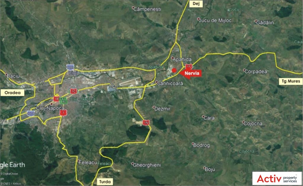 Nervia Industrial Park inchirieri parcuri industriale Cluj-Napoca est localizare harta