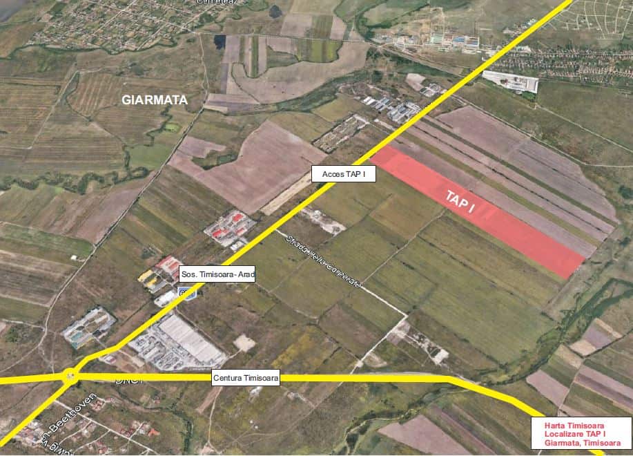 Timisoara Airport Park 1 (TAP I) inchiriere spatiu depozitare  Timisoara nord est delimitare proprietate