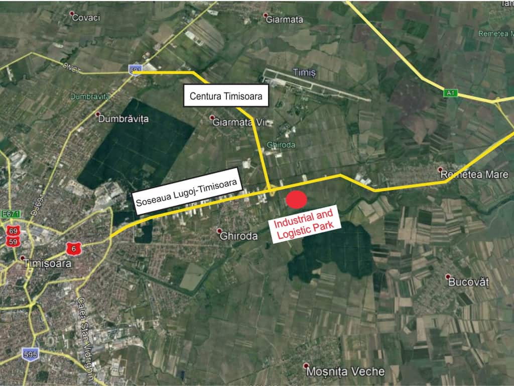 1411542973467IndustrialParkmap1.jpg Parc Industrial si Logistic Timisoara inchirieri parcuri industriale Timisoara nord est localizare harta